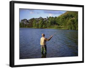 Fly Fishing on the River Dee, Grampians, Scotland, United Kingdom, Europe-Groenendijk Peter-Framed Photographic Print