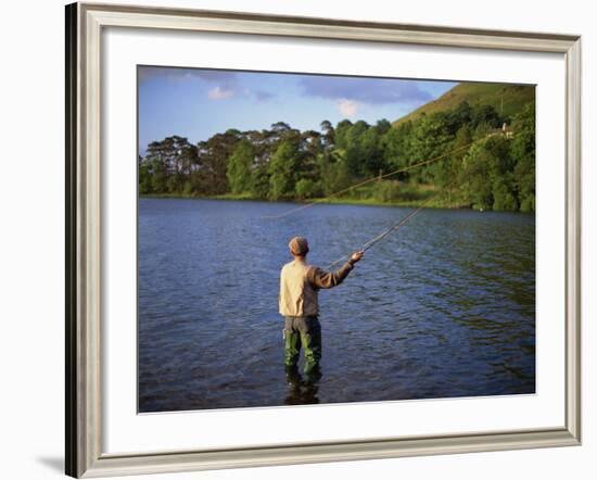 Fly Fishing on the River Dee, Grampians, Scotland, United Kingdom, Europe-Groenendijk Peter-Framed Photographic Print