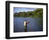 Fly Fishing on the River Dee, Grampians, Scotland, United Kingdom, Europe-Groenendijk Peter-Framed Photographic Print