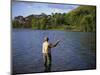 Fly Fishing on the River Dee, Grampians, Scotland, United Kingdom, Europe-Groenendijk Peter-Mounted Photographic Print