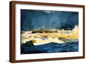 Fly Fishing Saguenay-Winslow Homer-Framed Giclee Print