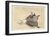 Fly Fishing, Saranac Lake, 1889 (Etching & Aquatint on Beige Wove Paper)-Winslow Homer-Framed Giclee Print