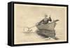 Fly Fishing, Saranac Lake, 1889 (Etching & Aquatint on Beige Wove Paper)-Winslow Homer-Framed Stretched Canvas