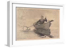 Fly Fishing, Saranac Lake, 1889-Winslow Homer-Framed Giclee Print