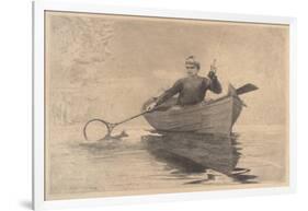 Fly Fishing, Saranac Lake, 1889-Winslow Homer-Framed Giclee Print