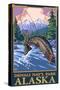 Fly Fishing Scene, Denali National Park, Alaska-Lantern Press-Stretched Canvas