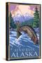 Fly Fishing Scene, Kenai River, Alaska-Lantern Press-Stretched Canvas