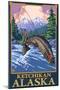 Fly Fishing Scene, Ketchikan, Alaska-Lantern Press-Mounted Art Print