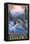 Fly Fishing Scene, Payette River, Idaho-Lantern Press-Framed Stretched Canvas