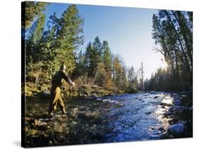 Fly-fishing the Jocko River, Montana, USA-Chuck Haney-Stretched Canvas