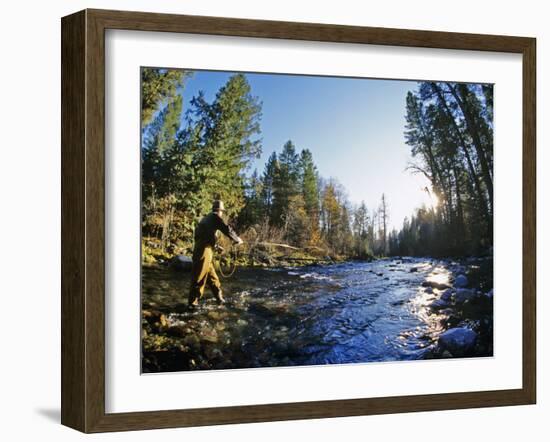 Fly-fishing the Jocko River, Montana, USA-Chuck Haney-Framed Premium Photographic Print