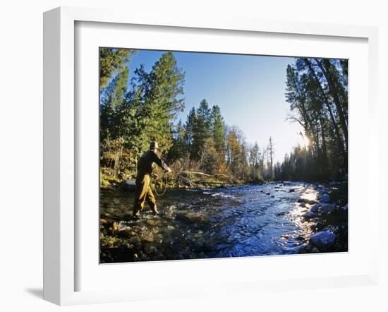 Fly-fishing the Jocko River, Montana, USA-Chuck Haney-Framed Premium Photographic Print