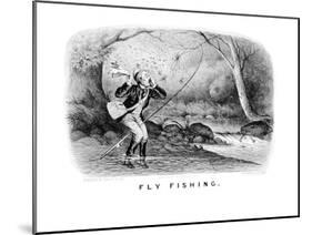 Fly Fishing-Currier & Ives-Mounted Art Print