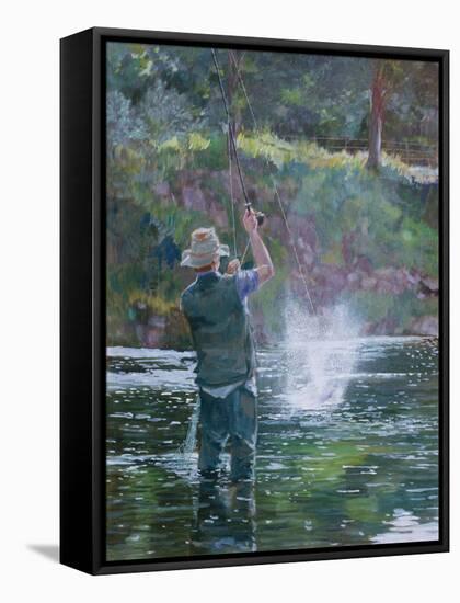 Fly Fishing-Rosemary Lowndes-Framed Stretched Canvas
