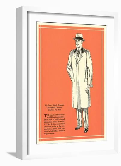 Fly Front Single-Breasted Overcoat-null-Framed Art Print