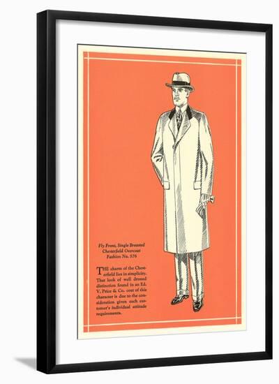 Fly Front Single-Breasted Overcoat-null-Framed Art Print