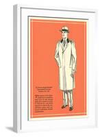 Fly Front Single-Breasted Overcoat-null-Framed Art Print