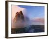 Fly Geyser with Snow Capped Granite Range in the Black Rock Desert Near Gerlach, Nevada, USA-Chuck Haney-Framed Photographic Print