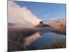 Fly Geyser with Snow Capped Granite Range in the Black Rock Desert Near Gerlach, Nevada, USA-Chuck Haney-Mounted Photographic Print