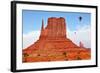 Fly over the Valley Huge Balloons. Navajo Reservation in Arizona and Utah. Stone Desert and Rocks --kavram-Framed Photographic Print