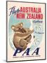 Fly to Australia and New Zealand c.1950s-null-Mounted Art Print