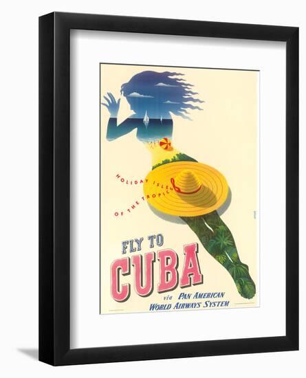 Fly to Cuba - Pan American World Airways System (PAA) - Holiday Isles of the Tropics-Julius Seyler-Framed Art Print