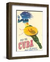 Fly to Cuba - Pan American World Airways System (PAA) - Holiday Isles of the Tropics-Julius Seyler-Framed Art Print