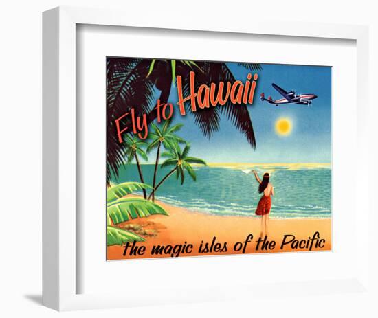 Fly to Hawaii-null-Framed Giclee Print