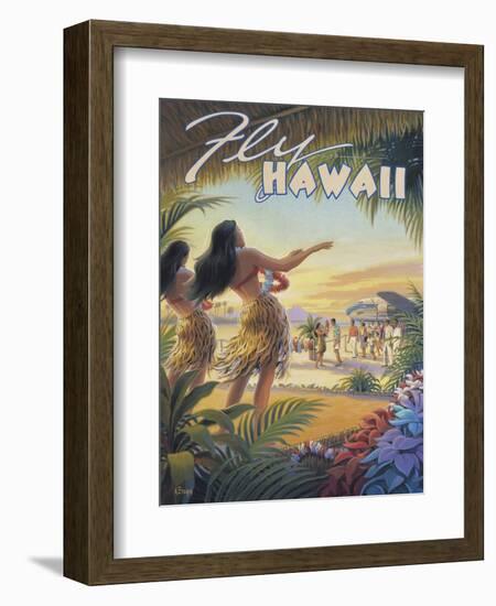 Fly to Hawaii-Kerne Erickson-Framed Art Print