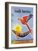 Fly to South America-Jean Dubois-Framed Art Print