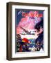 "Fly to the Caribbean by Clipper" Vintage Travel Poster-Piddix-Framed Art Print