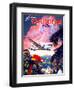 "Fly to the Caribbean by Clipper" Vintage Travel Poster-Piddix-Framed Art Print