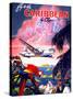 "Fly to the Caribbean by Clipper" Vintage Travel Poster-Piddix-Stretched Canvas