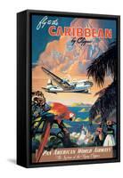 Fly to the Caribbean - Pan American World Airways, Vintage Airline Travel Poster, 1940s-Mark Von Arenburg-Framed Stretched Canvas