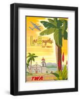 Fly TWA Los Angeles 1950s-Bob Smith-Framed Art Print