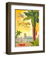 Fly TWA Los Angeles 1950s-Bob Smith-Framed Art Print