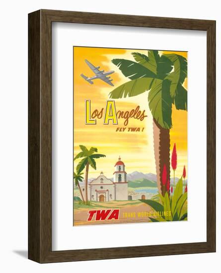 Fly TWA Los Angeles 1950s-Bob Smith-Framed Art Print