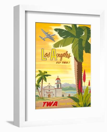 Fly TWA Los Angeles 1950s-Bob Smith-Framed Art Print