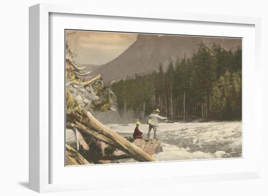 Flycasting on the Wild River-null-Framed Art Print