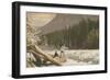 Flycasting on the Wild River-null-Framed Premium Giclee Print