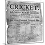 Flyer Advertising a Cricket Match Between Hampshire and England, 1819-null-Mounted Giclee Print