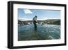 Flyfisherman in Iceland Stream-null-Framed Art Print