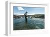 Flyfisherman in Iceland Stream-null-Framed Art Print