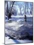 Flyfishing in Provo River on Cold Morning, Wasatch Mountains, near Heber, Utah, USA-Howie Garber-Mounted Photographic Print