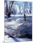 Flyfishing in Provo River on Cold Morning, Wasatch Mountains, near Heber, Utah, USA-Howie Garber-Mounted Photographic Print