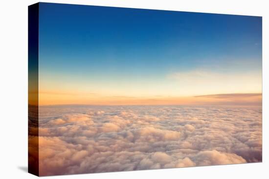 Flying above the Clouds. View from the Airplane, Soft Focus-Valentin Valkov-Stretched Canvas