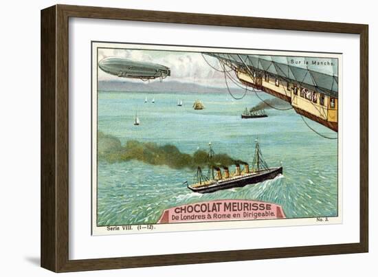 Flying Above the English Channel-null-Framed Giclee Print