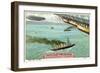 Flying Above the English Channel-null-Framed Giclee Print