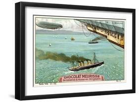 Flying Above the English Channel-null-Framed Giclee Print