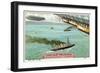 Flying Above the English Channel-null-Framed Giclee Print